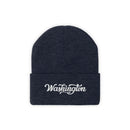 Washington Beanie - Adult Hand Lettered Embroidered Washington Knit Hat-1