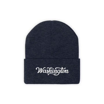 Washington Beanie - Adult Hand Lettered Embroidered Washington Knit Hat
