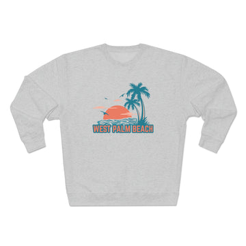 Buy heather-grey Premium West Palm Beach, Florida Sweatshirt - Unisex Premium Crewneck Sweatshirt