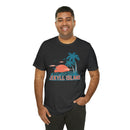 Jekyll Island, Georgia T-Shirt - Retro Palm Tree & Beach Unisex Jekyll Island Shirt-80