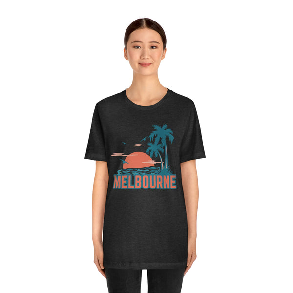 Melbourne, Florida T-Shirt - Retro Palm Tree & Beach Unisex Melbourne Shirt
