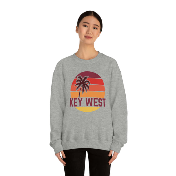 Key West, Florida Sweatshirt - Unisex Retro Palm Tree Crewneck Key West Sweatshirt