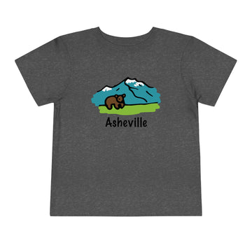 Buy dark-heather-grey Asheville, North Carolina - Bear Toddler T-Shirt