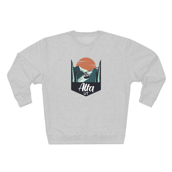Premium Alta, Utah Crewneck Sweatshirt - Retro Unisex Sweatshirt