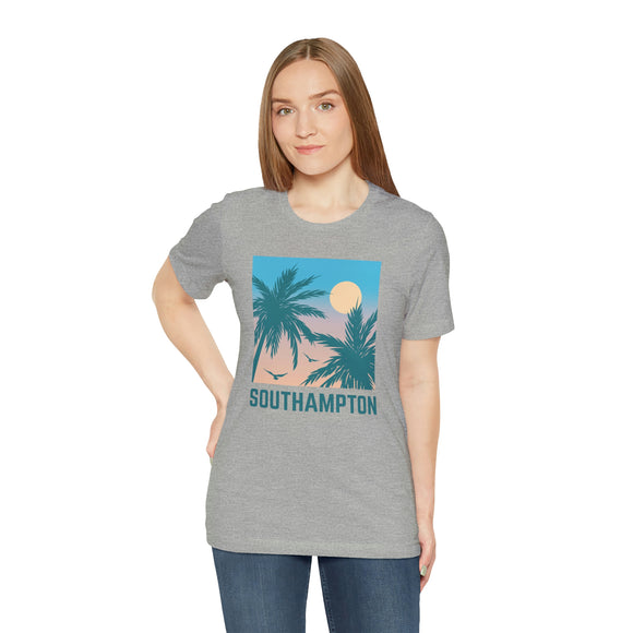 Southampton, New York T-Shirt - Retro Palm Tree & Beach Unisex Southampton Shirt