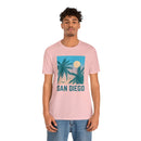 San Diego, California T-Shirt - Retro Palm Tree & Beach Unisex San Diego Shirt-112