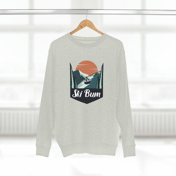 Premium Ski Bum Crewneck Sweatshirt - Retro Unisex Sweatshirt