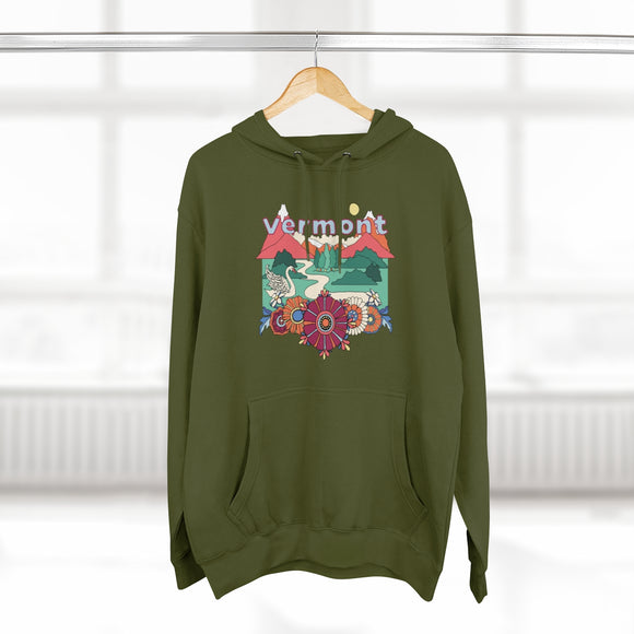 Premium Vermont Hoodie - Boho Unisex Sweatshirt