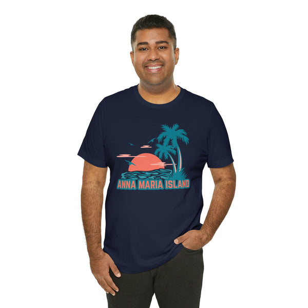 Anna Maria Island, Florida T-Shirt - Retro Palm Tree & Beach Unisex Anna Maria Island Shirt