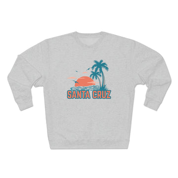 Buy heather-grey Premium Santa Cruz, California Sweatshirt - Unisex Premium Crewneck Sweatshirt