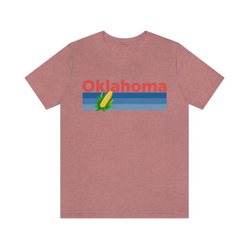 Buy heather-mauve Oklahoma T-Shirt - Retro Corn Unisex Oklahoma Shirt