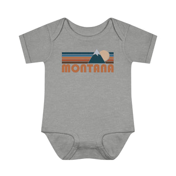Buy heather Montana Baby Bodysuit - Retro Mountain Montana Baby Bodysuit