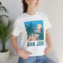 San Jose, California T-Shirt - Retro Palm Tree & Beach Unisex San Jose Shirt-9