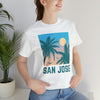 San Jose, California T-Shirt - Retro Palm Tree & Beach Unisex San Jose Shirt