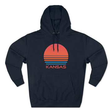 Buy navy Premium Kansas Hoodie - Retro 80s Unisex Sweatshirt