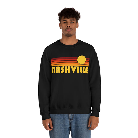 Nashville, Tennessee Sweatshirt - Retro Sunset Unisex