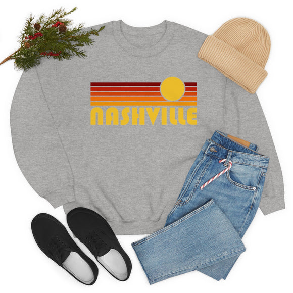 Nashville, Tennessee Sweatshirt - Retro Sunset Unisex