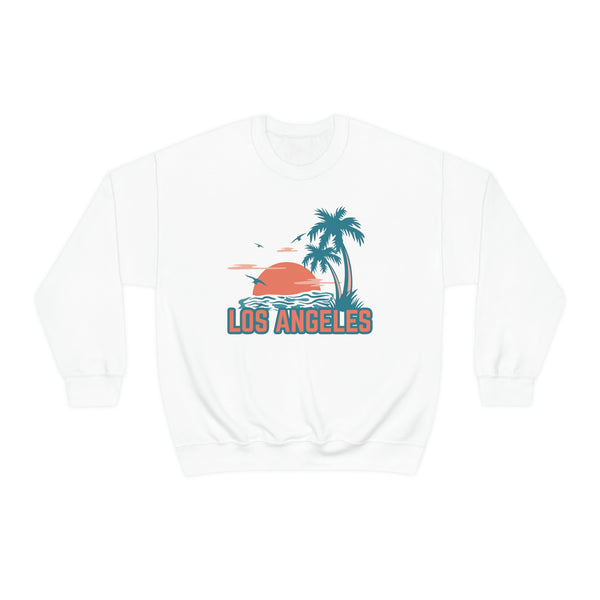 Los Angeles, California Sweatshirt - Unisex Retro Palm Tree Crewneck Los Angeles Sweatshirt