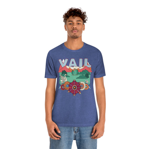 Vail Shirt, Colorado Retro T-Shirt, Hippie Style Colorado tee, Vail Mountain Shirt