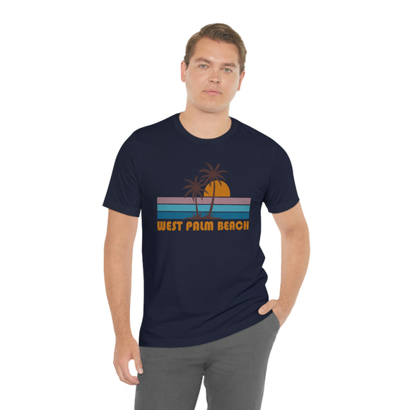 West Palm Beach, Florida T-Shirt - Retro Palm Tree Unisex West Palm Beach Shirt