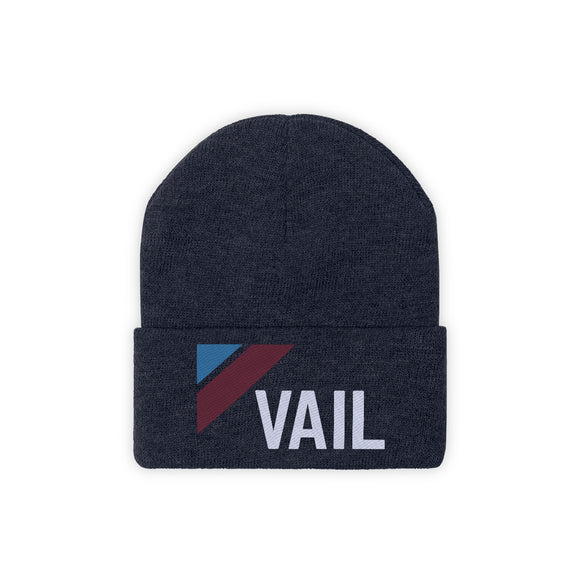 Vail, Colorado Beanie - Adult Embroidered Retro Vail Knit Hat