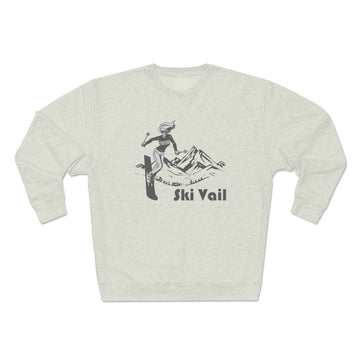 Buy oatmeal-heather Premium Vail, Colorado Crewneck Sweatshirt - Retro Unisex Sweatshirt