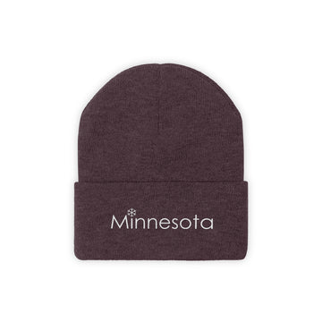 Buy maroon Minnesota Knit Beanie - Adult Embroidered Snowflake Minnesota Knit Hat