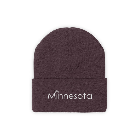 Minnesota Knit Beanie - Adult Embroidered Snowflake Minnesota Knit Hat