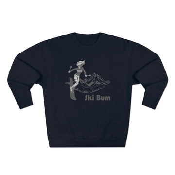 Buy navy Premium Ski Bum Crewneck Sweatshirt - Retro Unisex Sweatshirt