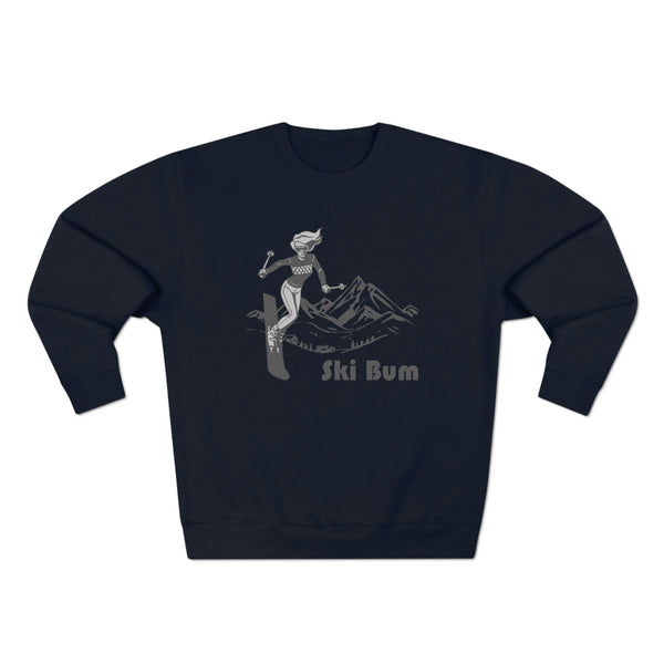 Premium Ski Bum Crewneck Sweatshirt - Retro Unisex Sweatshirt