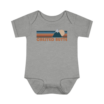 Buy heather Crested Butte Baby Bodysuit - Retro Mountain Crested Butte, Colorado Baby Bodysuit