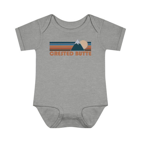 Crested Butte Baby Bodysuit - Retro Mountain Crested Butte, Colorado Baby Bodysuit