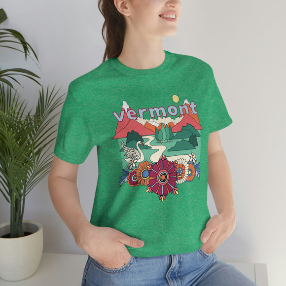 Vermont Shirt, Vermont Retro T-Shirt, Hippie Style Vermont tee, Vermont Mountain Shirt