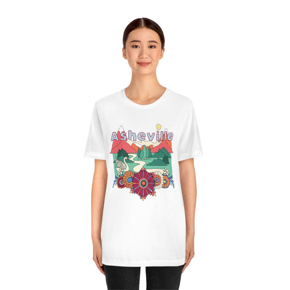 Asheville T-Shirt - Retro Mountain / Hippie Style Asheville, North Carolina Shirt