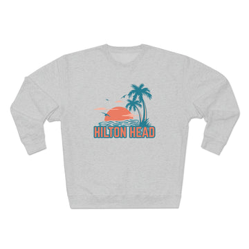 Buy heather-grey Premium Hilton Head, South Carolina Sweatshirt - Unisex Premium Crewneck Sweatshirt