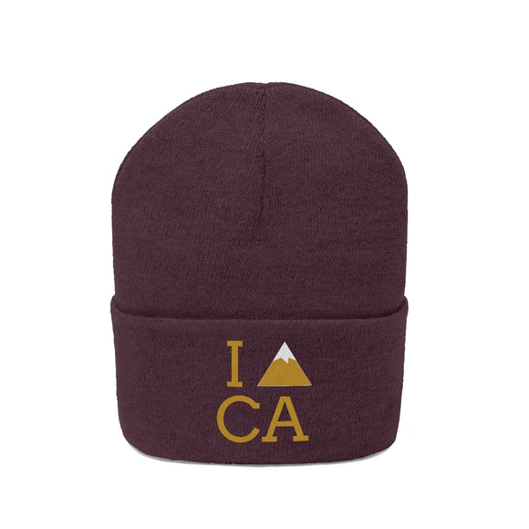 California Knit Beanie - Adult Embroidered I Heart / Love California Knit Hat