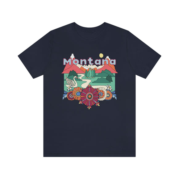Montana Shirt, Montana Retro T-Shirt, Hippie Style Montana tee, Montana Mountain Shirt