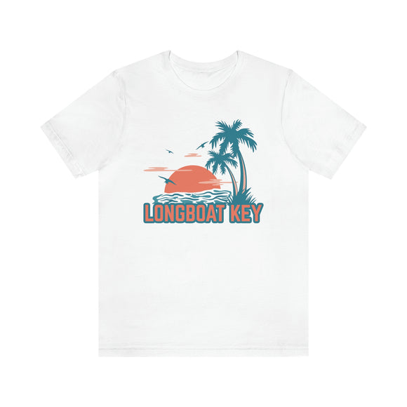 Longboat Key, Florida T-Shirt - Retro Palm Tree & Beach Unisex Longboat Key Shirt