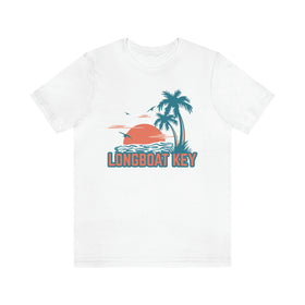 Longboat Key, Florida T-Shirt - Retro Palm Tree & Beach Unisex Longboat Key Shirt