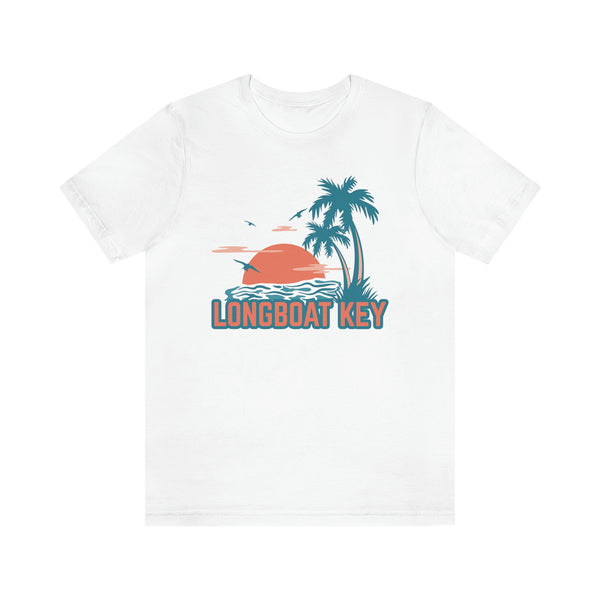 Longboat Key, Florida T-Shirt - Retro Palm Tree & Beach Unisex Longboat Key Shirt