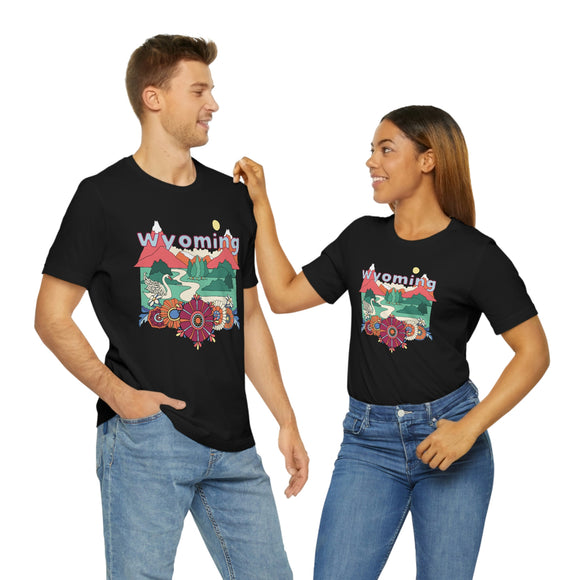 Wyoming Shirt, Wyoming Retro T-Shirt, Hippie Style Wyoming tee, Wyoming Mountain Shirt