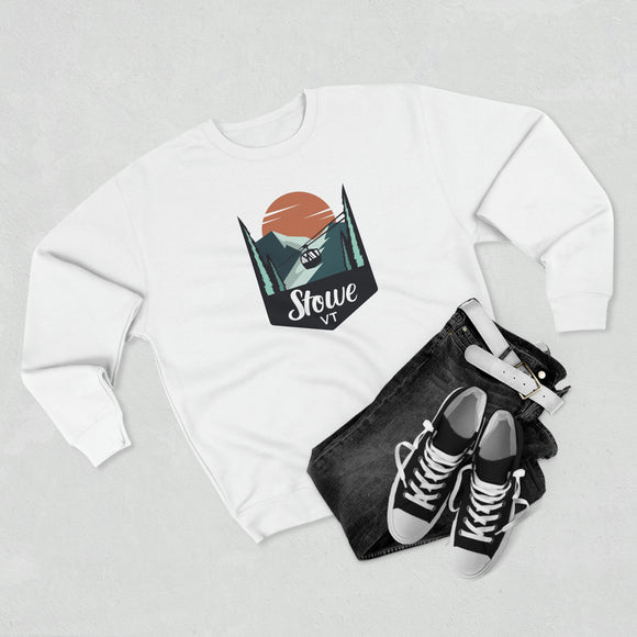 Premium Stowe, Vermont Crewneck Sweatshirt - Retro Unisex Sweatshirt