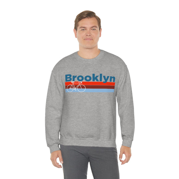 Brooklyn, New York Sweatshirt Retro Bike - Unisex Adult Crewneck Brooklyn Sweatshirt