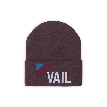 Buy maroon Vail, Colorado Beanie - Adult Embroidered Retro Vail Knit Hat