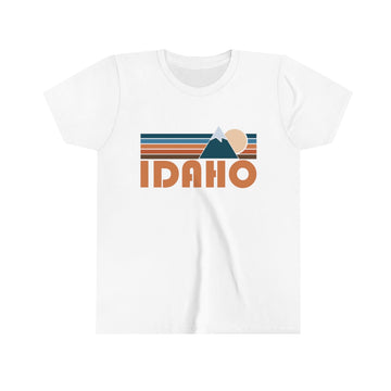 Idaho Youth T-Shirt - Retro Mountain Idaho Kid's TShirt - 0