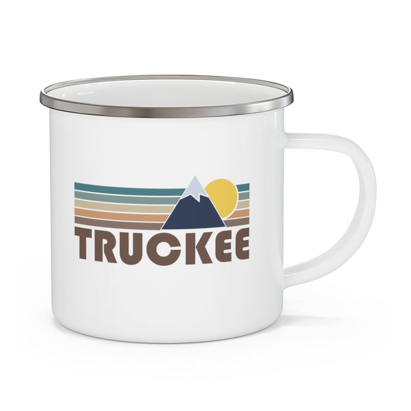 Truckee, California Camp Mug - Retro Enamel Camping Truckee Mug