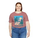 Charleston, South Carolina T-Shirt - Retro Palm Tree & Beach Unisex Charleston Shirt-7