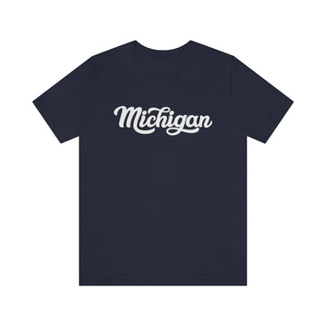Buy navy Michigan T-Shirt - Hand Lettered Unisex Michigan Shirt