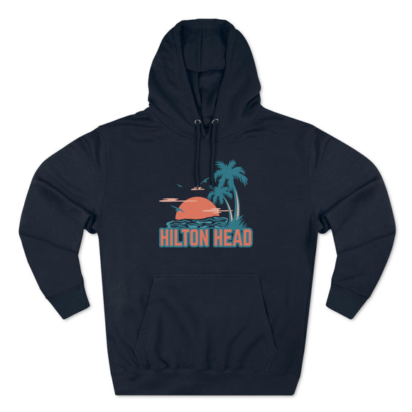 Premium Hilton Head, South Carolina Hoodie - Palm Tree Unisex Sweatshirt