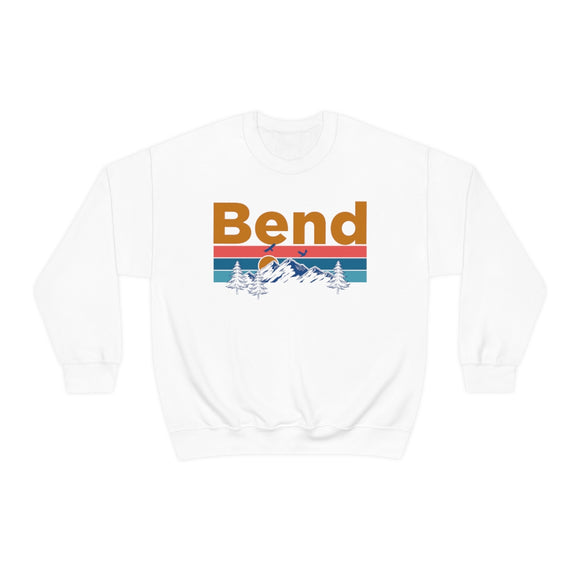 Bend, Oregon Crewneck Sweatshirt - Mountain & Birds Unisex